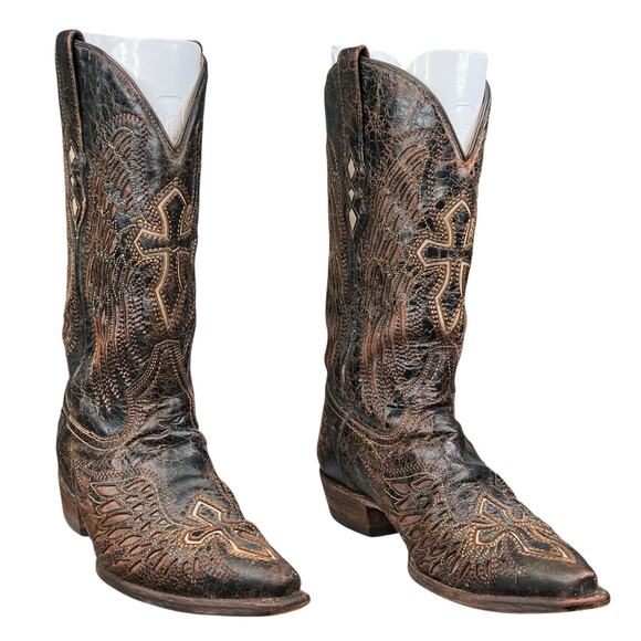 Corral Men’s Brown Wings And Cross Western Cowboy Boots Size US 9.5 D - Picture 5 of 11